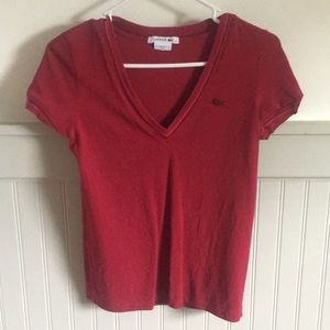 Women’s lacoste v neck T-shirt